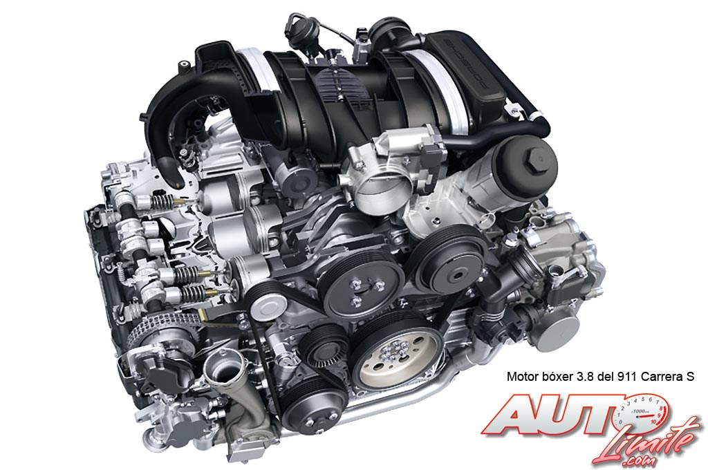 Motor bóxer 3.8 de inyección directa del Porsche 911 Carrera S.