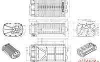 Dibujos técnicos del compresor volumétrico "Whipple 4.0 litros" con doble rotor.