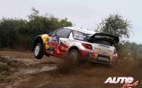 Mikko Hirvonen con Citroën DS3 WRC en el Rally de Argentina 2012, puntuable para el Campeonato del Mundo de Rallyes WRC.