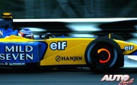Jarno Trulli con el Renault R202 F1 en el circuito Gilles Villeneuve de Montreal, durante el Gran Premio de Canadá de F1 2002.