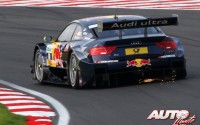 Miguel Molina al volante del Audi A5 Coupé DTM del equipo Audi Sport Team Phoenix en la prueba del Campeonato Alemán de Turismos DTM disputada en el circuito británico de Brands Hatch en 2012.