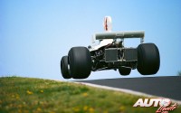 James Hunt (Hesketh 308B-Ford V8) en el circuito de Nürburgring, durante el Gran Premio de Alemania de Fórmula 1 de 1975.
