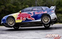 Travis Pastrana con el Subaru Impreza STI en la prueba del Red Bull Speed Chasers 2010, disputada en Gorham (Estados Unidos).