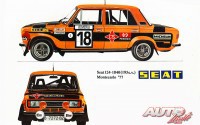 Los SEAT 124/1.800 pilotados por Antonio Zanini y Salvador Cañellas (el coche del dibujo) en el Rallye de Montecarlo de 1977 tenían preparación de Grupo 4 y su motor rondaba los 200 CV de potencia.