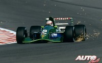 Andrea De Cesaris (Jordan 191-Ford HBB4 V8) en el circuito de Spa-Francorchamps, durante el Gran Premio de Bélgica de Fórmula 1 de 1991.