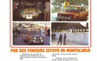 Cartel publicado en la prensa sobre la expedición del Pub Seis Peniques al Rallye de Montecarlo 1977.