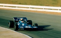 Jackie Stewart (Tyrrell 001-Ford) en el circuito de Kyalami, durante el Gran Premio de Sudáfrica de Fórmula 1 de 1971.