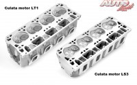 Comparativa de culatas del motor "LT1" del Corvette C7 y del anterior motor "LS3" del Corvette C6.