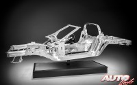 El chasis de aluminio del Chevrolet Corvette C7 es 45 kg más ligero que en la anterior generación.