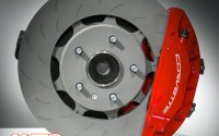 Discos de freno ventilados y rayados de los Corvette C7 con el paquete "Z51 Performance". El equipo está desarrollado por Brembo y lleva pinzas fijas de cuatro pistones en las cuatro ruedas.