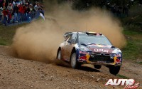 Thierry Neuville con el Citroën DS3 WRC en el Rally de Portugal de 2012, puntuable para el Campeonato del Mundo de Rallyes WRC.