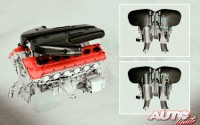 El motor V12 de Ferrari cuenta con colectores de admisión de longitud variable.