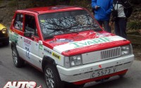 Joaquín Domenech y Antonio Boto con su Seat Panda 40 en el Rally Sanremo Histórico de 2013.