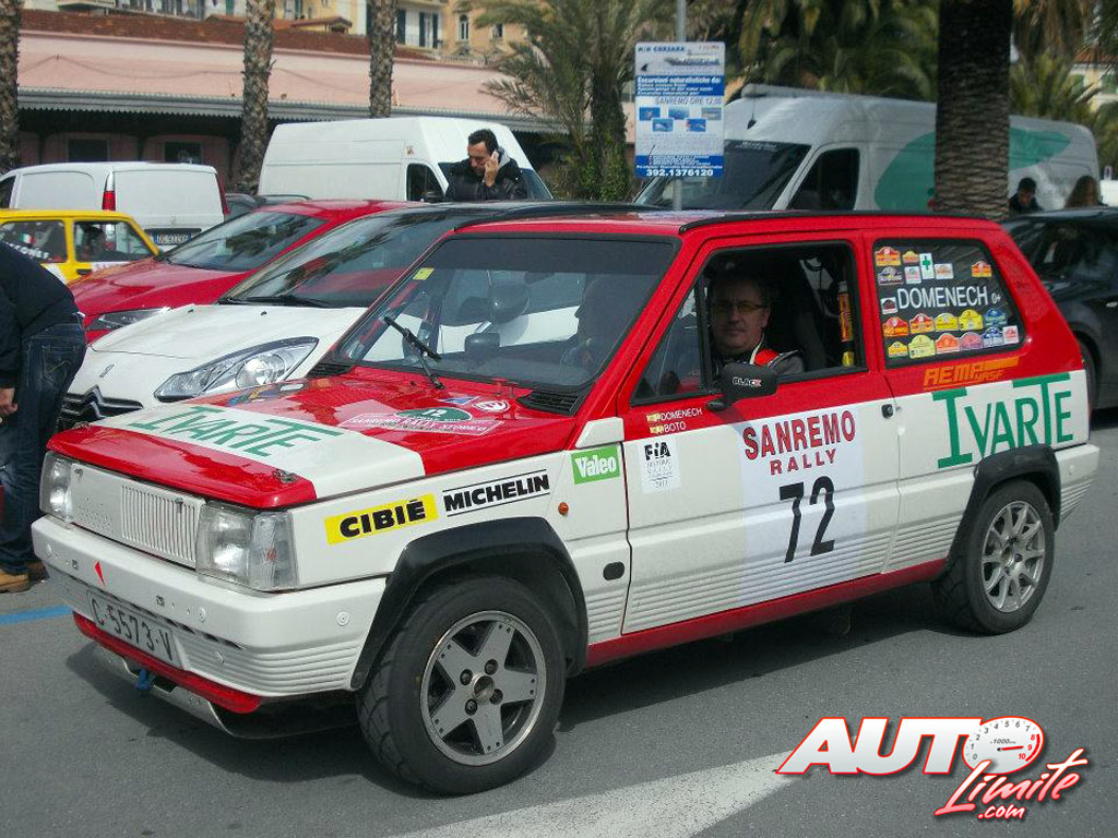 Joaquín Domenech y Antonio Boto con su Seat Panda 40 en el Rally Sanremo Histórico de 2013.