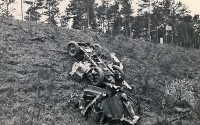 Accidente que le costó la vida a Bernd Rosemeyer con el Auto Union Type D Streamliner aquel fatídico 28 de enero de 1938.