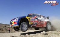 Sébastien Loeb con el Citroën DS3 WRC en el Rally de México 2012, puntuable para el Campeonato del Mundo de Rallyes WRC.