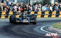 Jacky Ickx con el Lotus 72E - Ford Cosworth V8 en el circuito de Buenos Aires, durante el Gran Premio de Argentina de Fórmula 1 de 1974.