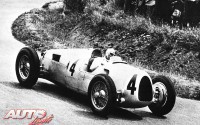 Bernd Rosemeyer obtuvo la victoria en el Gran Premio de Alemania de 1936 al volante de su Auto Union Type C 6.0 V16.