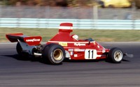 Clay Regazzoni con el Ferrari 312 B3/74 en el circuito de Watkins Glen, durante el GP de Estados Unidos de 1974.