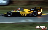 Manfred Winkelhock con el ATS D7 - BMW Turbo durante el GP de Gran Bretaña de 1984, disputado en el circuito de Brands Hatch.