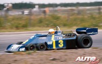Jody Scheckter octuvo la primera victoria del Tyrrell-Ford P34 en el GP de Suecia de 1976, disputado en el circuito de Anderstorp Park.