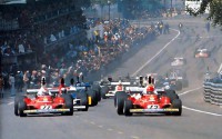 Salida del GP de España de 1975, disputado en el circuito de Montjuic.