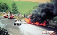 Niki Lauda sufrió un terrible accidente durante el GP de Alemania de 1976, disputado en el circuito de Nürburgring.