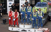 Marcus Grönholm, Sébastien Loeb y Mikko Hirvonen configuraron el podio del Rally de Nueva Zelanda de 2007.
