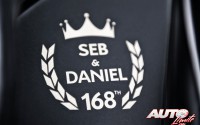 Emblema conmemorativo de los 168 rallyes WRC disputados por Sébastien Loeb y Daniel Elena con Citroën Racing.