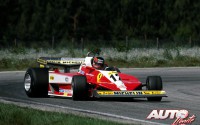 Gilles Villeneuve buscando los límites del Ferrari 312 T3 durante el Campeonato del Mundo de Fórmula 1 de 1978.