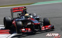 Sergio Pérez con el McLaren-Mercedes MP4-28 durante el Gran Premio de Alemania de Fórmula 1 2013, disputado en el circuito de Nürburgring.