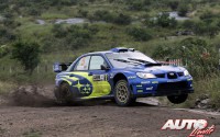 Peter Solberg con el Subaru Impreza WRC en el Rally de Argentina 2008, puntuable para el Campeonato del Mundo de Rallyes WRC.
