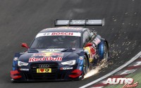 Mattias Ekström al volante del Audi RS 5 DTM del equipo Audi Sport Team Abt Sportsline en la prueba disputada en el circuito de Brands Hatch (Inglaterra), puntuable para el Campeonato de Alemania de Turismos "DTM" 2013.