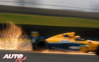 Roberto Moreno crea su particular estrella fugaz con el Benetton-Ford B191 3.5 V8 durante el GP de Gran Bretaña de 1991, disputado en el circuito de Silverstone.