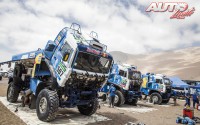 Parque de asistencia del equipo Kamaz Master en el vivac de Iquique (Chile), durante el Rally Dakar 2015.