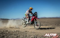 Laia Sanz (Honda) en la 5ª etapa del Rally Dakar 2015, disputada entre las localidades chilenas de Copiapó y Antofagasta.