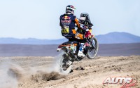 Ruben Faria (KTM) en la 5ª etapa del Rally Dakar 2015, disputada entre las localidades chilenas de Copiapó y Antofagasta.
