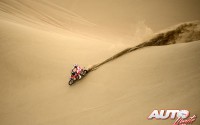 Helder Rodrigues (Honda) en la 9ª etapa del Rally Dakar 2015, disputada entre las localidades chilenas de Iquique y Calama.