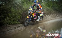 Marc Coma (KTM) en la 12ª etapa del Rally Dakar 2015, disputada entre las localidades argentinas de Termas de Río Hondo y Rosario.