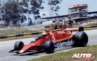 Niki Lauda al volante del Brabham-Alfa Romeo BT48 durante el GP de Brasil de 1979, disputado en el circuito de Interlagos.
