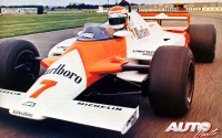 Niki Lauda al volante del McLaren MP4/1 en los entrenamientos privados realizados en el circuito de Donington Park a finales de 1981.