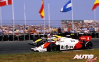 Niki Lauda al volante del McLaren-TAG MP4/2 en el GP de Holanda de 1984, disputado en el circuito de Zandvoort.