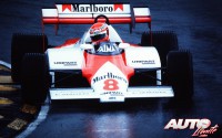 Niki Lauda al volante del McLaren-TAG MP4/2 en el GP de Europa de 1984, disputado en el circuito de Nürburgring.
