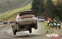 Thierry Neville al volante del Ford Fiesta RS WRC, durante el Rally de Gales 2013, puntuable para el Campeonato del Mundo de Rallyes WRC.