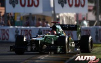 Heikki Kovalainen al volante del Caterham-Renault CT01, durante el GP de Australia de Fórmula 1 2012, disputado en el Circuito de Albert Park de Melbourne.