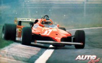 Gilles Villeneuve con el Ferrari 126 CK de 1981 en el Campeonato del Mundo de Fórmula 1.