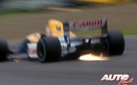 Nigel Mansell, al volante del Williams-Renault FW14, durante el Gran Premio de Gran Bretaña de 1991, disputado en el circuito de Silverstone.