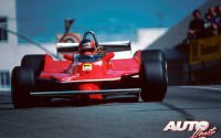 Gilles Villeneuve, al volante del Ferrari 312 T5, durante el Gran Premio de Estados Unidos Oeste de 1980, disputado en el circuito urbano de Long Beach.