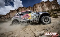 Nasser Al-Attiyah, al volante del Mini ALL4 Racing, durante la etapa 4 del Rally Dakar 2016, disputada en San Salvador de Jujuy.