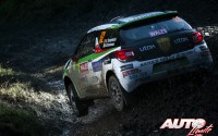 Simone Tempestini, al volante del Citroën DS3 R3, durante el Rally de Gales 2015, puntuable para el Campeonato del Mundo de Rallyes Junior "JWRC".
